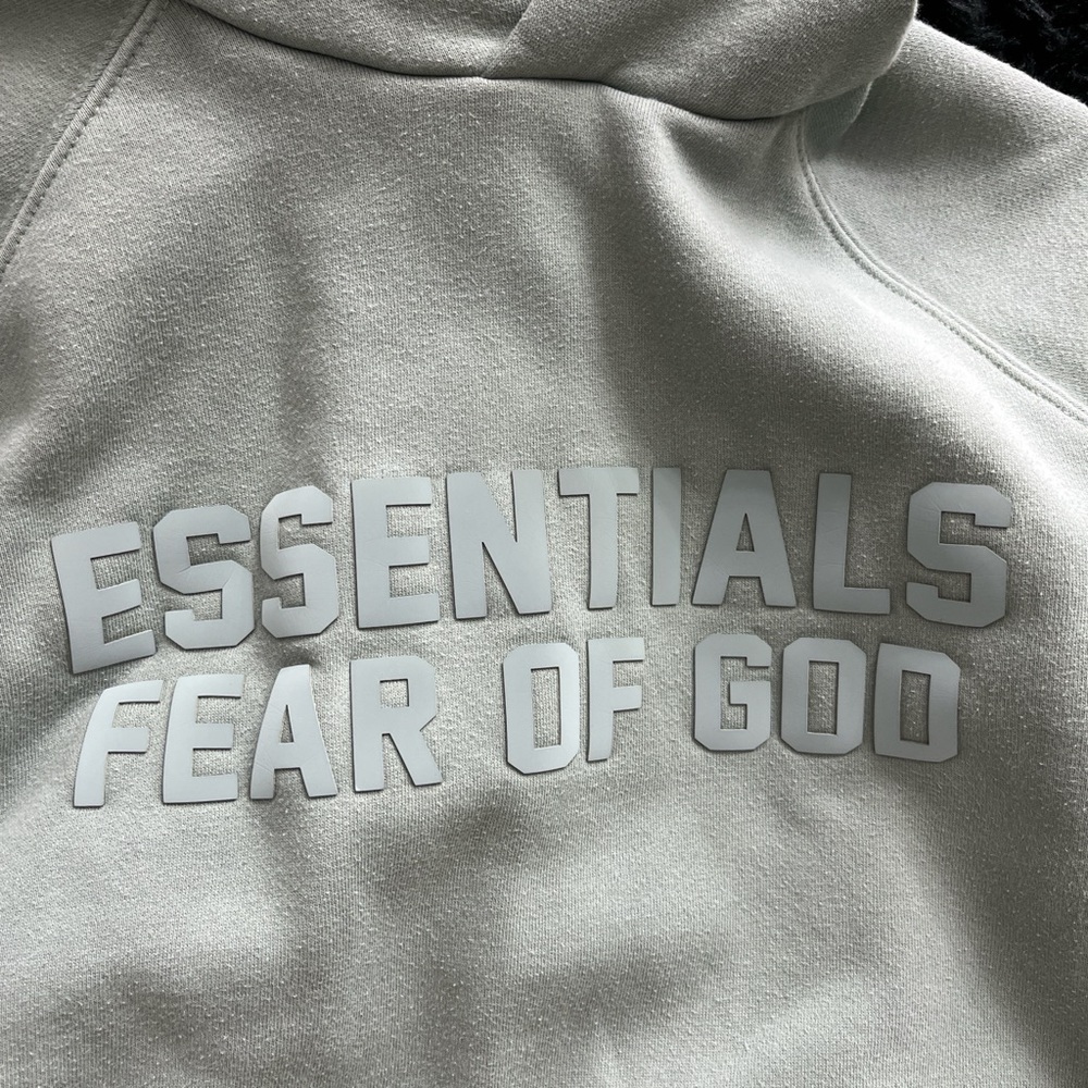 Fear of God Essentials Beige Hoodie